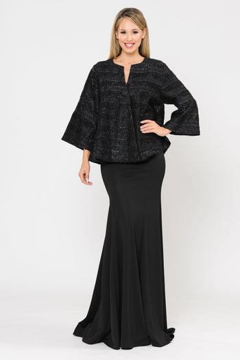 Poly USA JK1902 Glitter Embellished Plus Size Evening Jacket