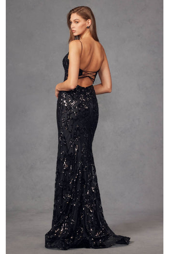 Gown for New Year’s Eve in Black Style 2411 Party Dress - Dress