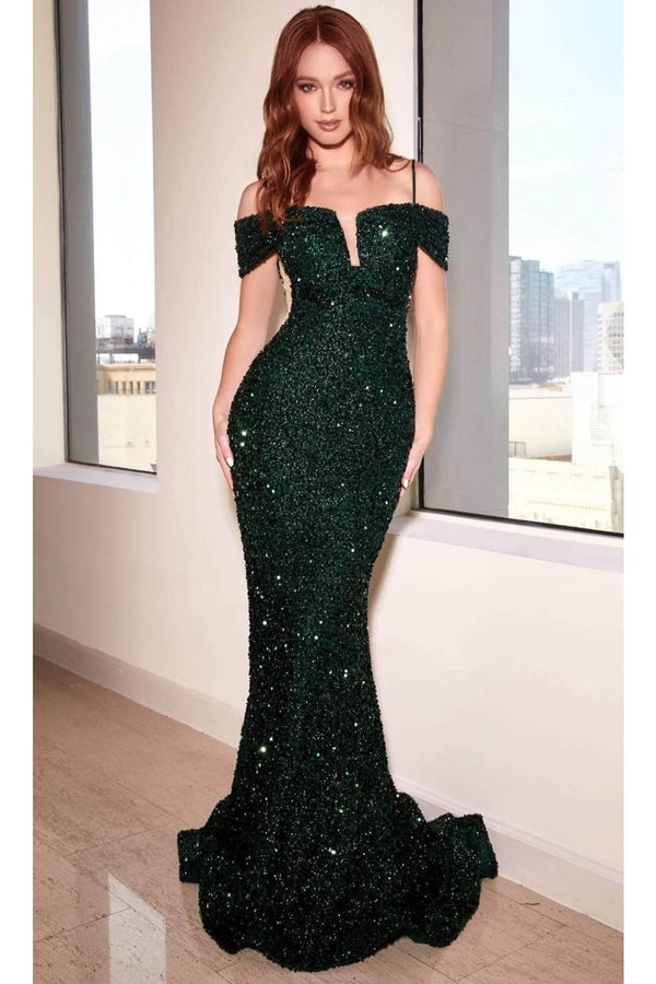 Gown for New Year’s Eve in Emerald Green Style CD975 Party Dress - Emerald Green / 2 - Prom