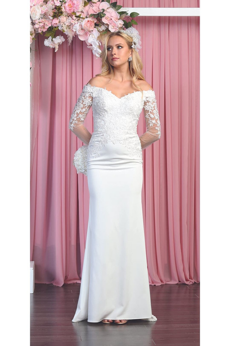 Ivory Wedding Formal Dress & Plus Size Long Sleeve Bridal Gowns RQ7910
