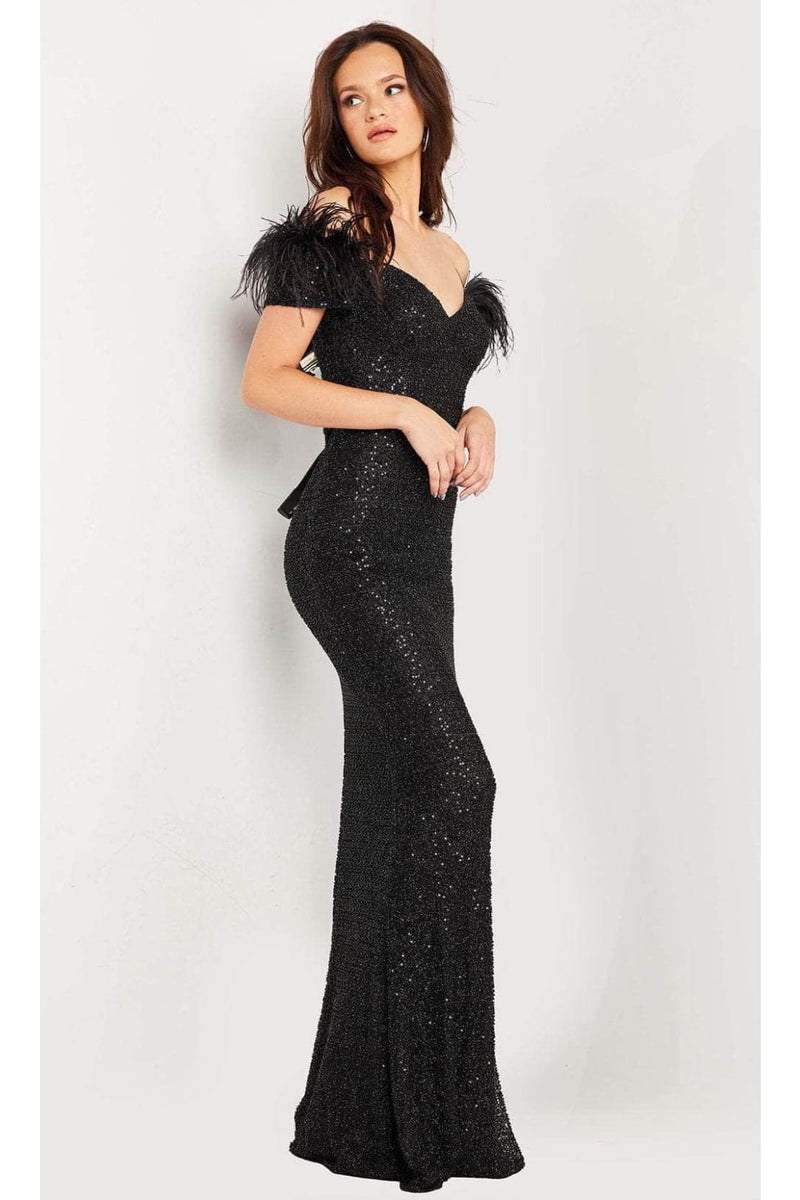 jovani long sleeve sequin dress Jovani - 03936 Sequined Long Sleeve Sheath Dress
