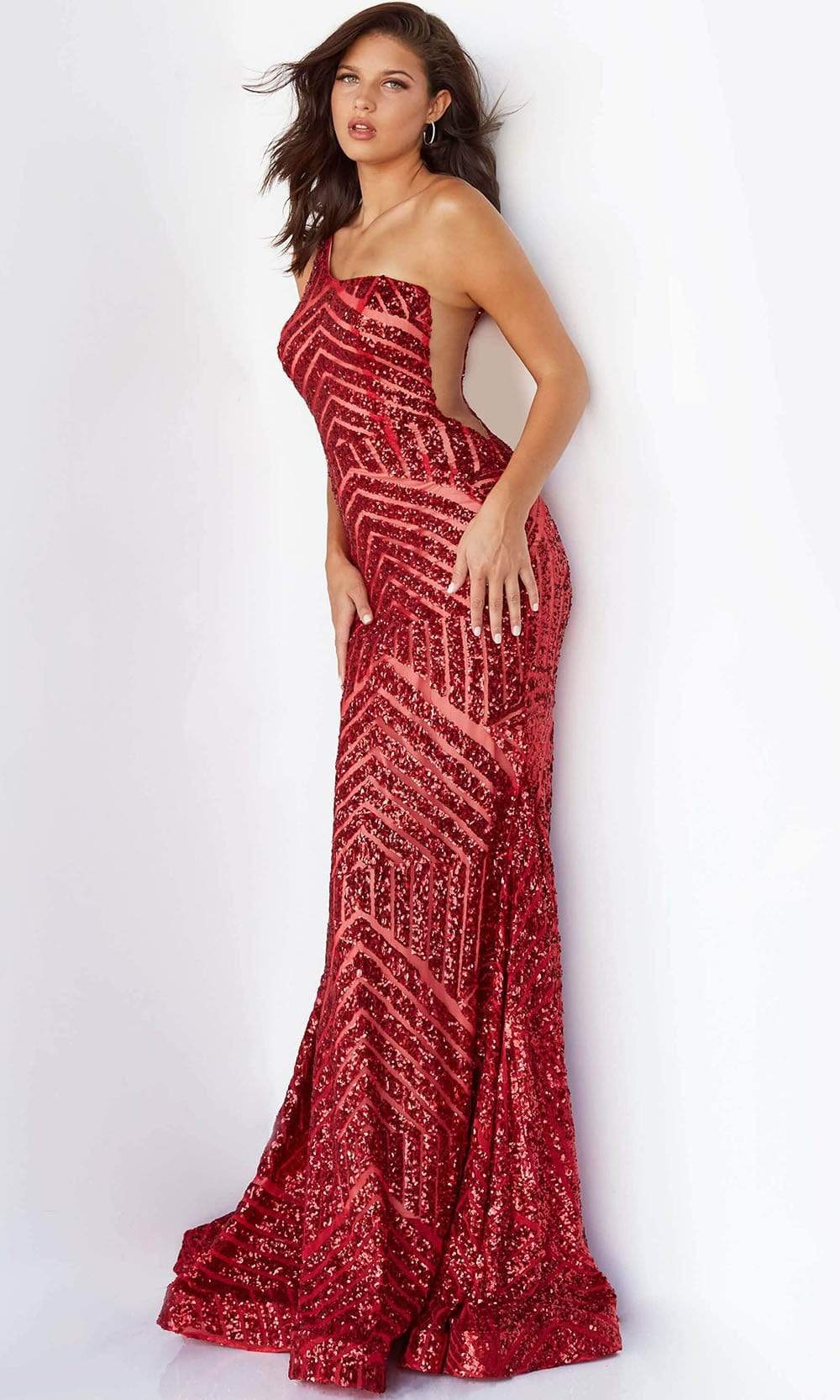 Jovani - 06017 Geometric Sequined Gown - Prom