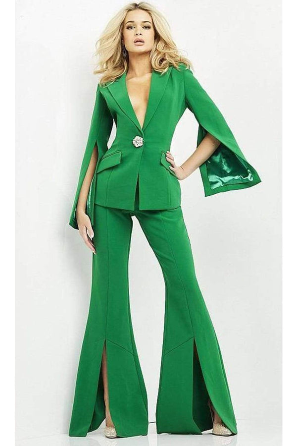 Jovani - 06922A Two Piece Collared Pantsuit - Prom