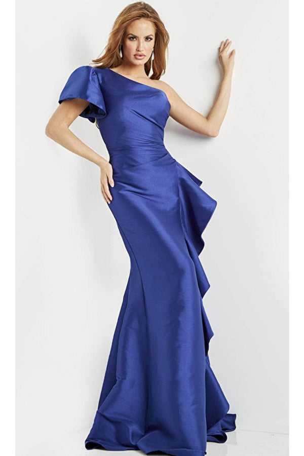 Jovani 09201 - Asymmetrical One Sleeve Evening Dress - Prom