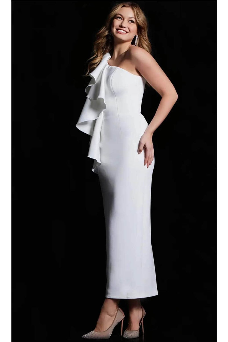 Jovani 09720 - Fine Black Evening Gown with Ruffle Details