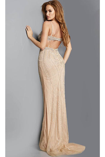Jovani 2129 Bejeweled Cutout Evening Dress - Prom