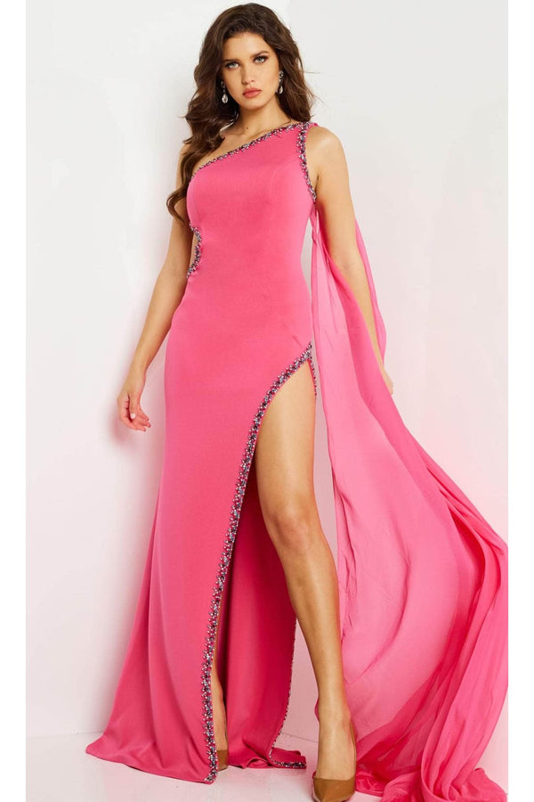 Jovani 22222 - Beaded Trim Sheath Evening Gown - Prom
