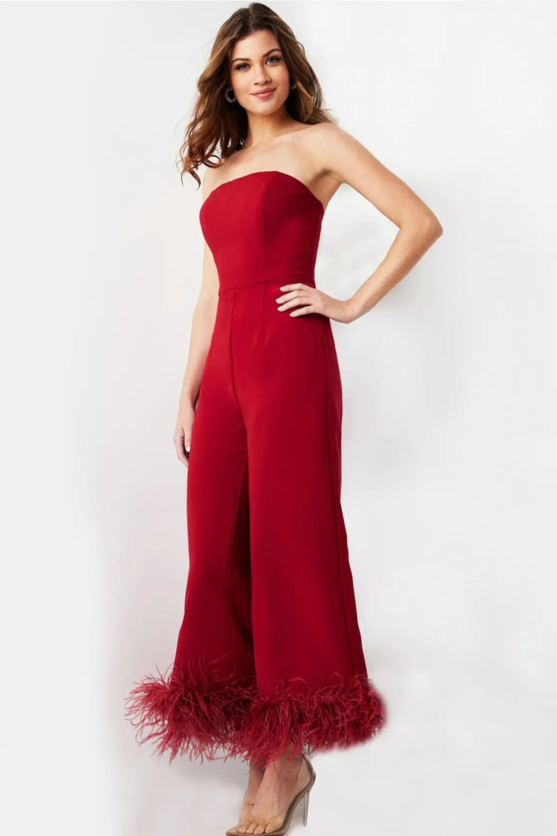jovani red feather dress Jovani 04619 Feather Skirt Beaded Dress