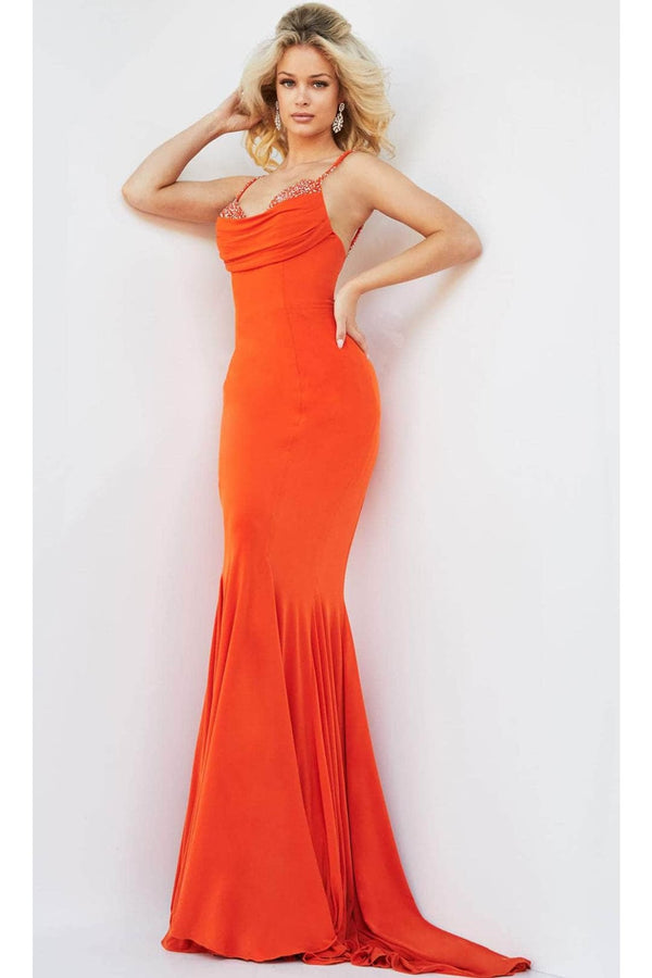 Jovani 23201 - Beaded Cowl Neck Prom Dress - Prom