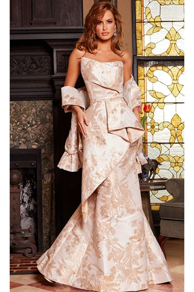 Jovani 23624 Long Formal Dress - Gold / 00 - Apparel & Accessories > Clothing > Dresses