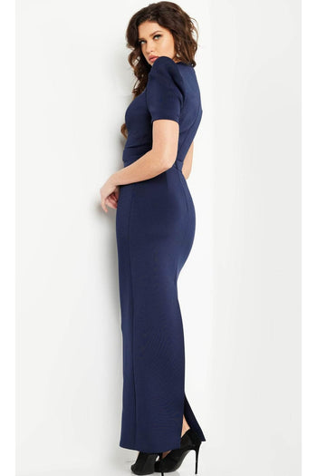 Jovani 24021 - Elegant Puff Sleeve Column Gown for Mother of the Groom - Prom