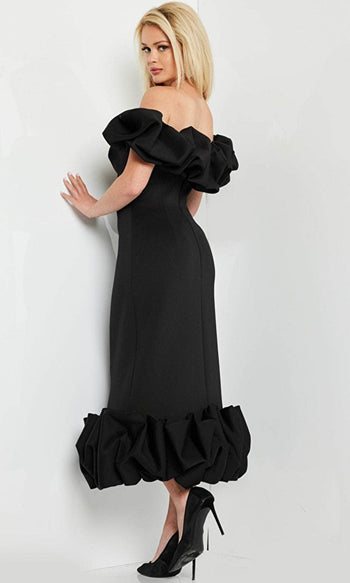 Jovani 24535 - Sweetheart Off-Shoulder Tea-Length Dress - Prom