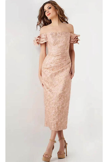 Jovani 25667 - Straight-Across Tea-length Dress - Prom