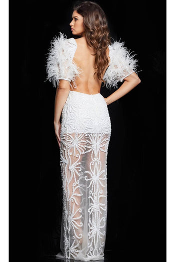 Jovani 26057 - Elegant Short Sleeve Dress - Prom