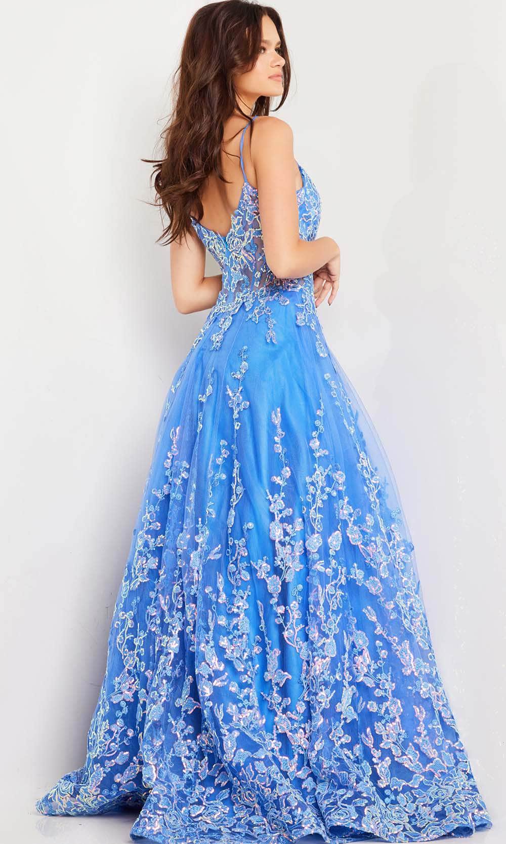 Jovani 29072 - Floral Corset-Detail A-Line Dress - Prom