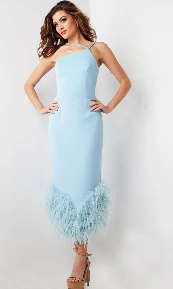 Jovani 36675 - Halter Tea-Length Cocktail Gown - Prom
