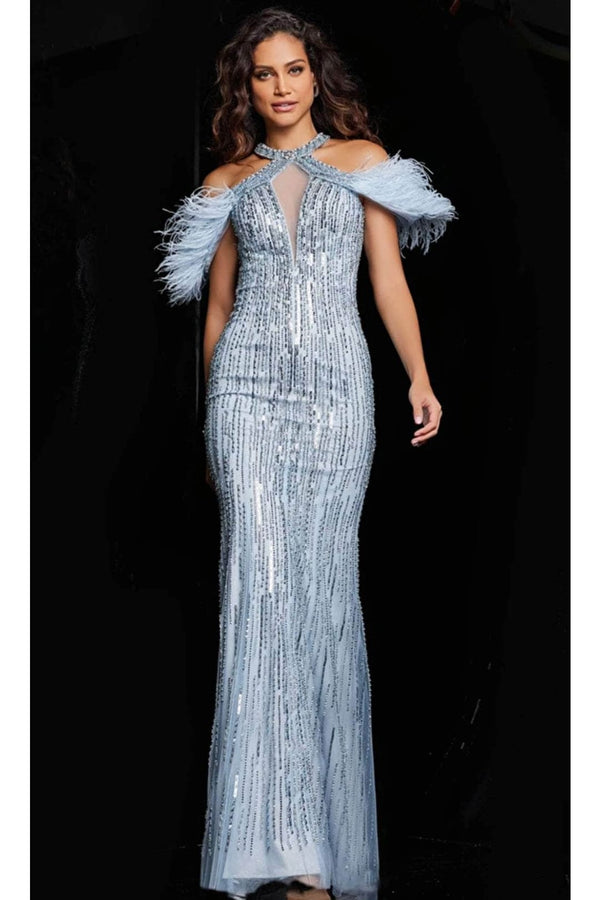 Jovani 37563 - Beaded Fringe Long Dress - Prom