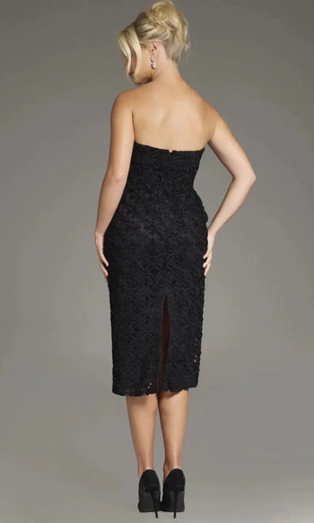 Jovani Floral One-Shoulder Midi Dress