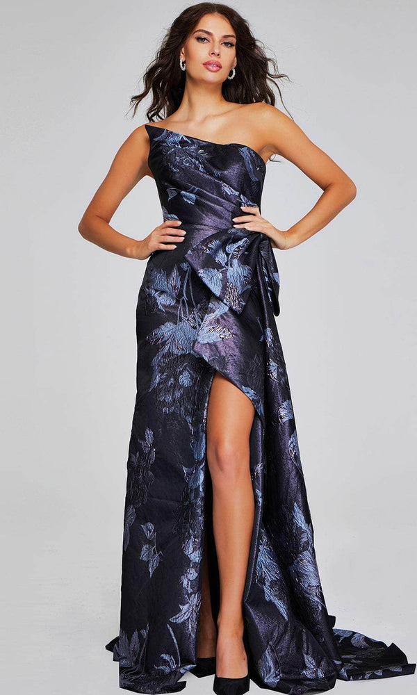 Jovani 40308 - Peplum Waist Strapless Evening Gown - Prom