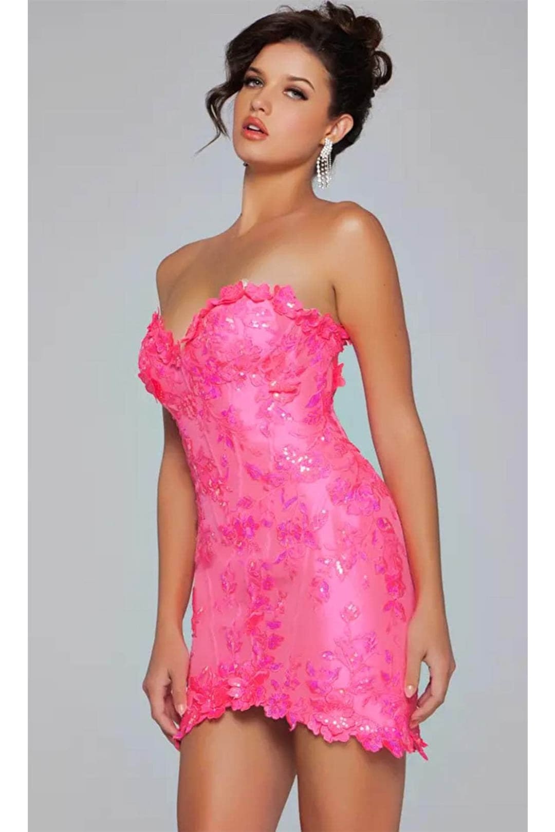 Jovani 40380 - Floral Appliqued Sweetheart Cocktail Dress - Prom