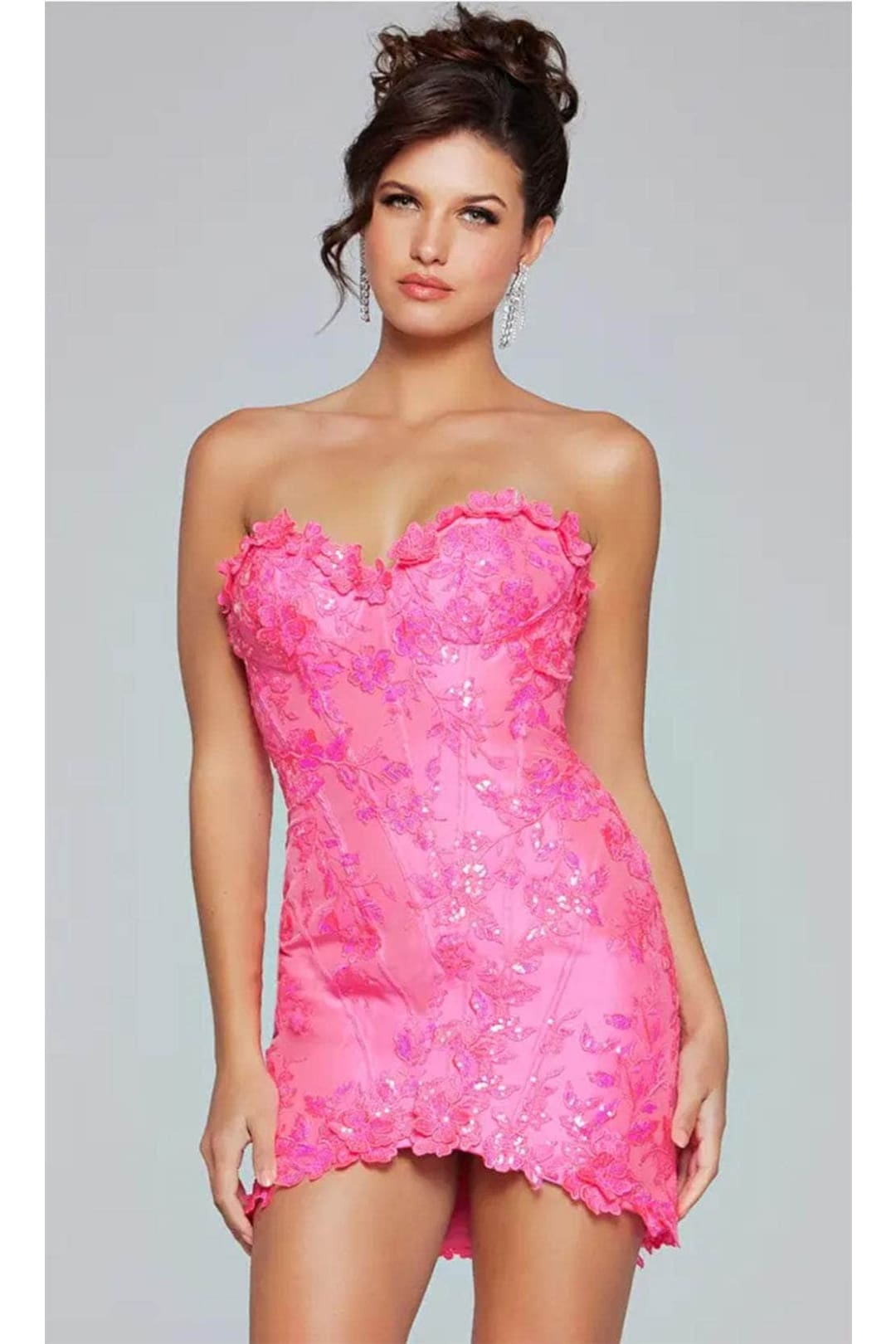 Jovani 40380 - Floral Appliqued Sweetheart Cocktail Dress - Prom