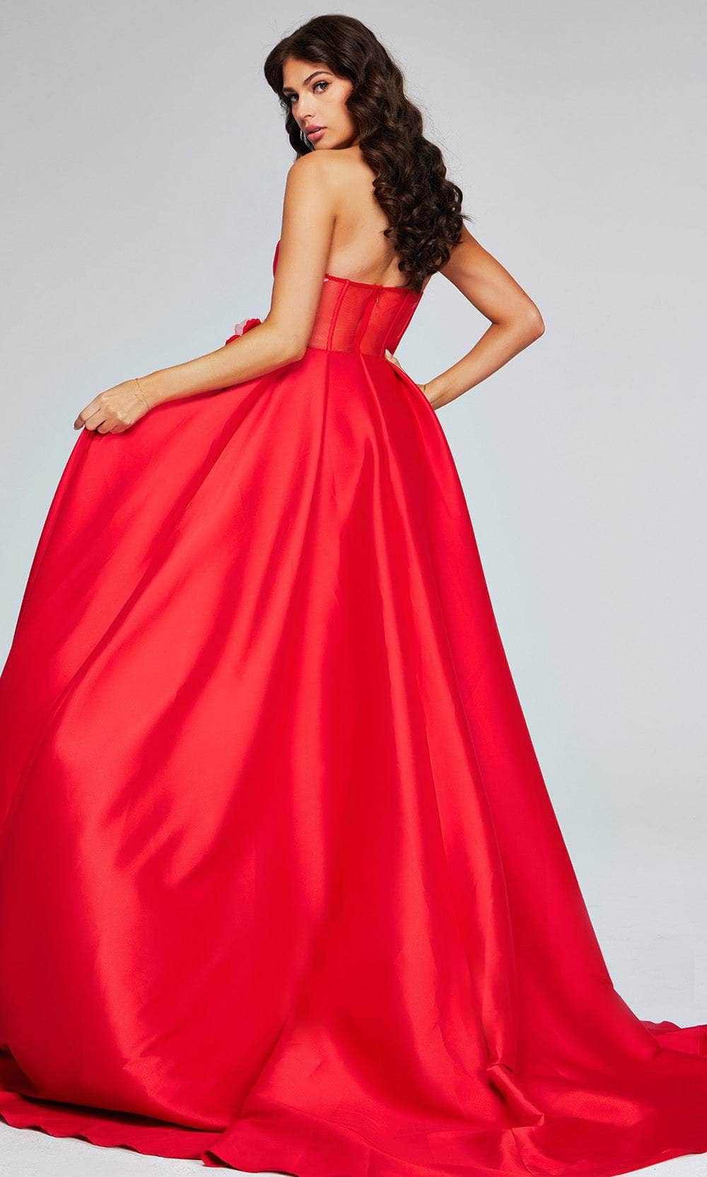 Jovani 40826 - Strapless Evening Gown with Pleated Overskirt - Prom