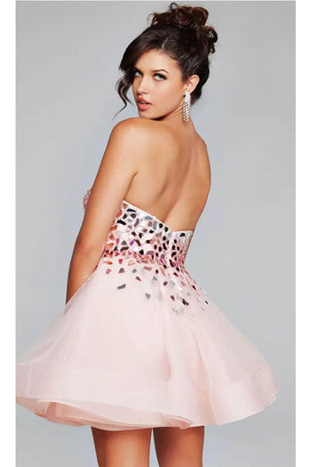 Jovani 42282 - Cut-Glass Layered A-Line Cocktail Dress - Prom