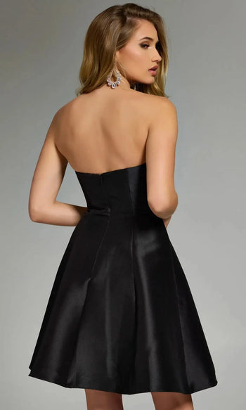 Jovani 43490 - Elegant Mini Dress with Rhinestone Bows