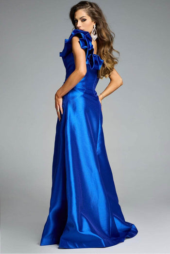 Jovani 44345 - Asymmetric Ruffle Evening Gown