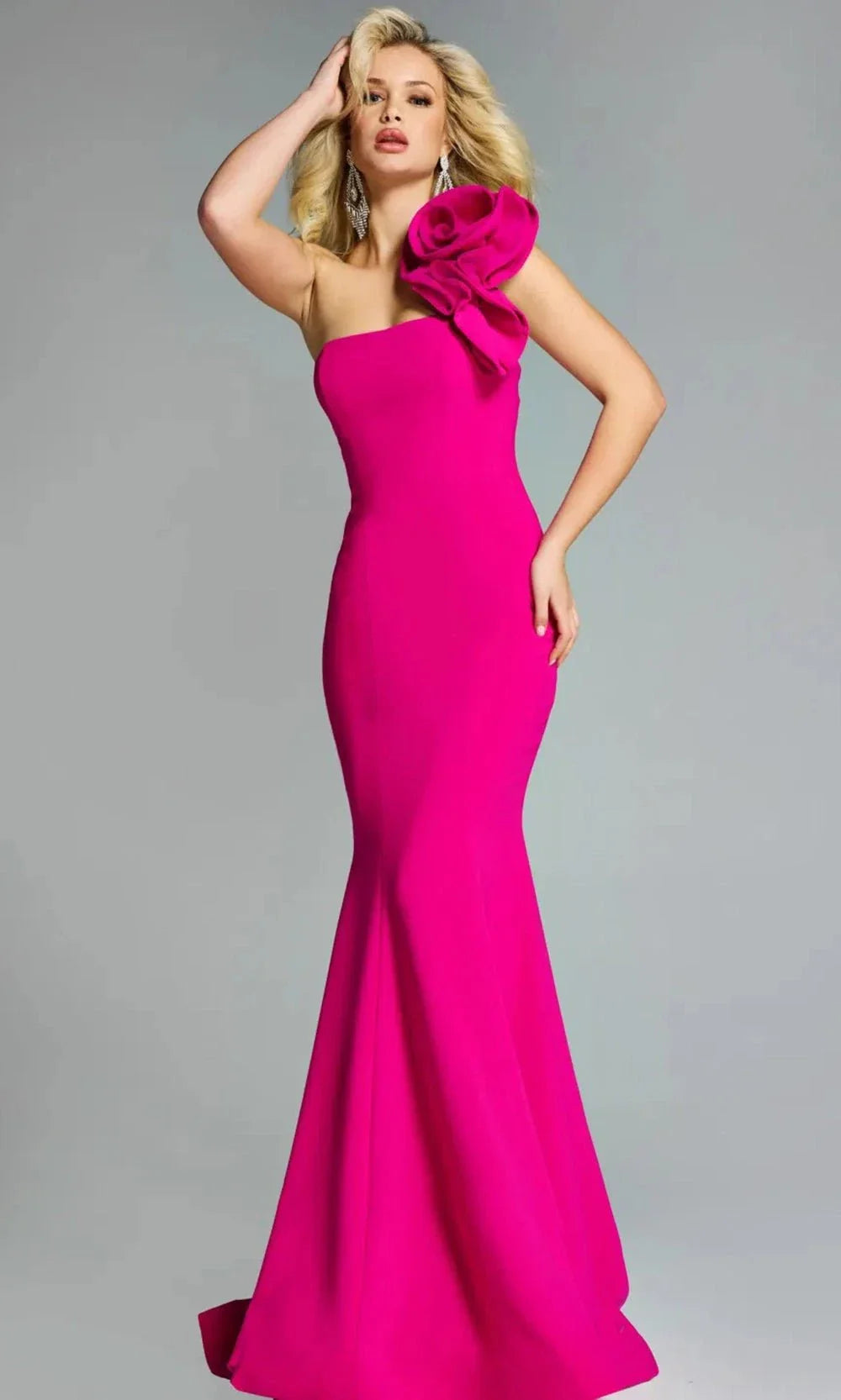 Jovani 44711 - Sleeveless Mermaid Gown with Floral Accent Special Occasion Dress