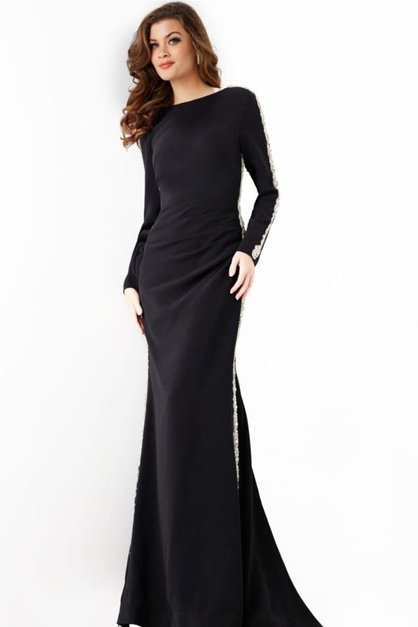 Jovani Black Modest Dress Long Sleeve Mother of the Bride Dress 24191 - Prom