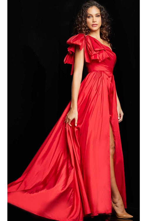 Jovani - Crystal Embellished Strapless Lace Prom Dress 37334 - Prom