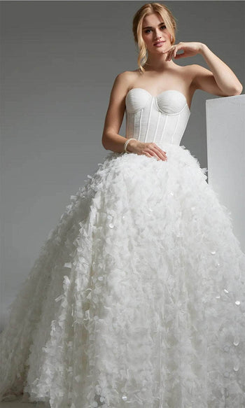 Jovani JB26295 - Paillette A-Line Bridal Gown - Prom