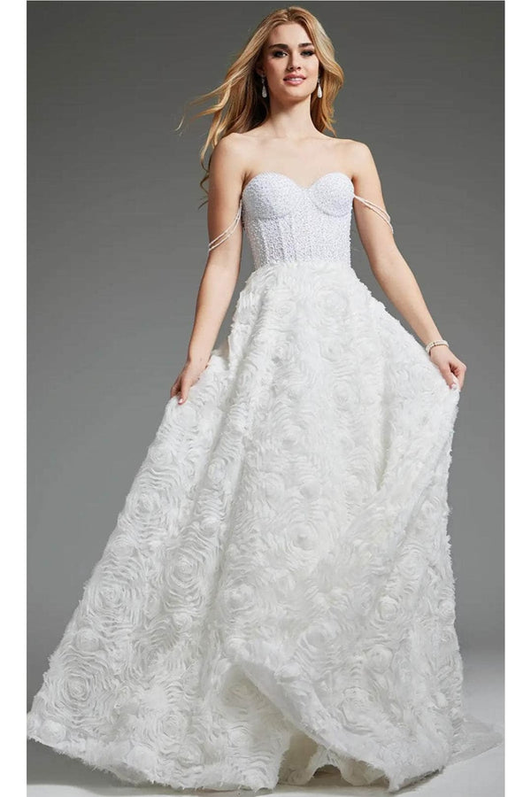 Jovani JB36644 - Floral Texture Bridal Gown - Prom