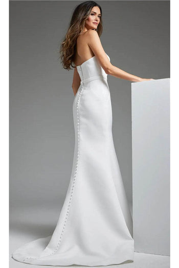 Jovani JB40597 - Straight-Across Simple Bridal Dress - Prom