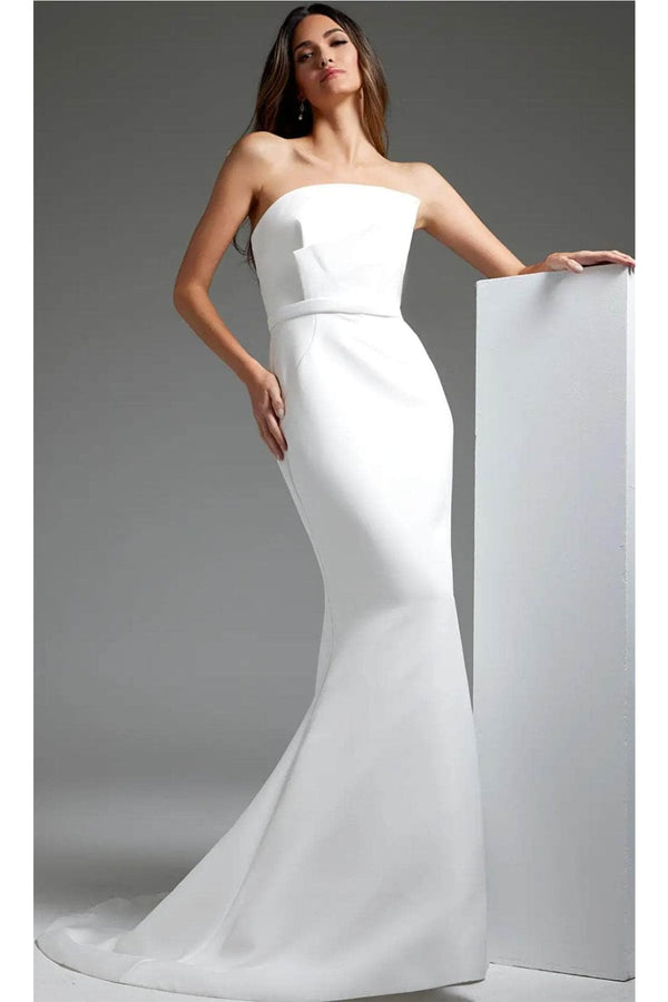 Jovani JB40597 - Straight-Across Simple Bridal Dress - Prom