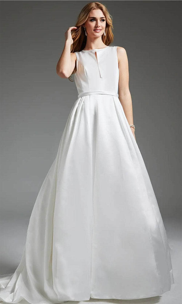 Jovani JB42319 - Jewel Neck Bridal Gown with Front Keyhole Detail - Prom