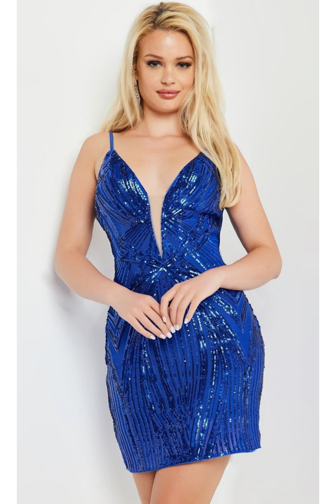 Jovani Royal Blue Short Sequin Party Dress 36783 - Apparel & Accessories > Clothing > Dresses