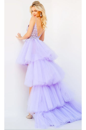 Jovani Ruffled High-Low Prom Dress 07263 - Prom