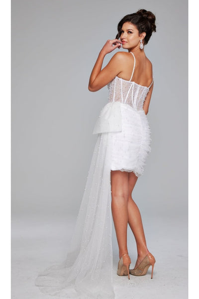 Jovani Side-Drape Short Beaded Cocktail Dress 42368 - Apparel & Accessories > Clothing > Dresses