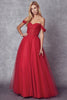 Juliet 280 Sweetheart Embroidered A-line Evening Prom Formal Dress - RED / XS
