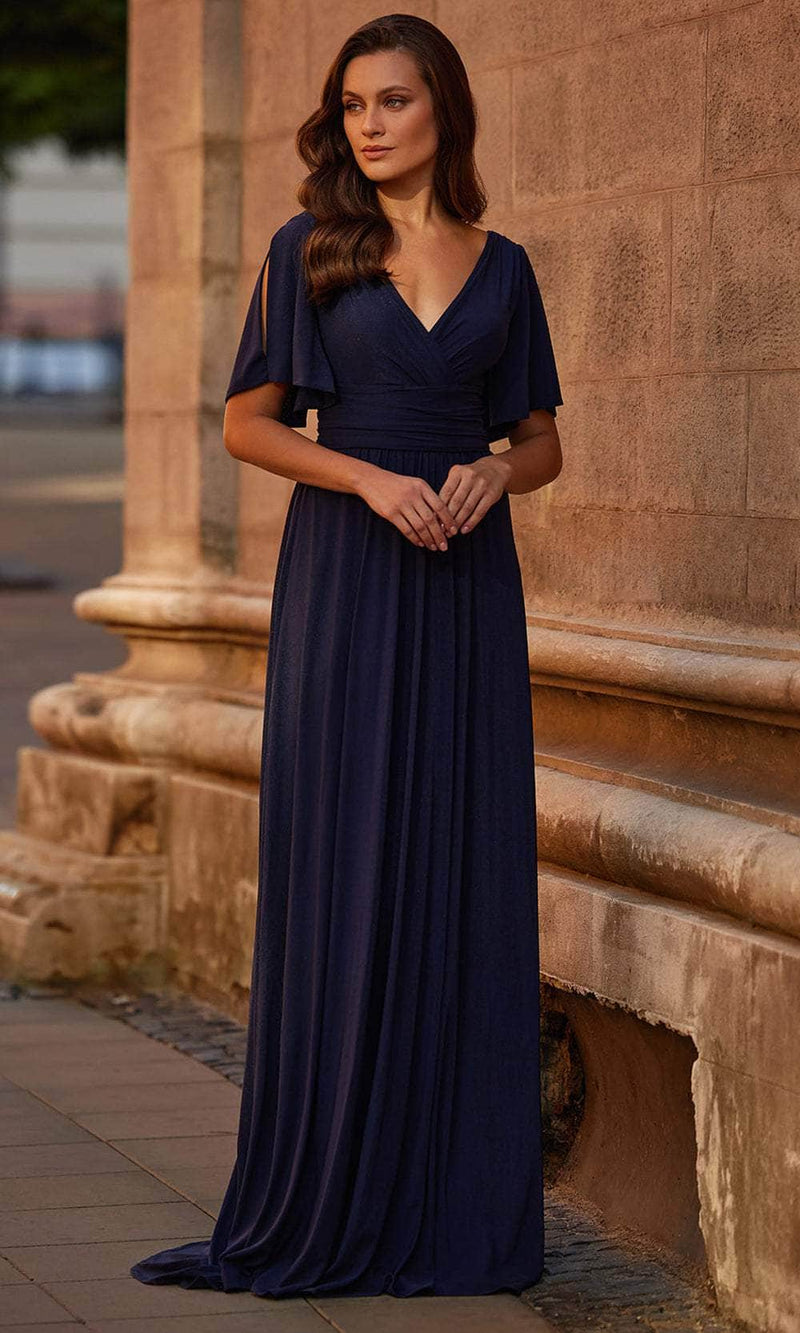 La Femme 30009 Flutter Sleeve Evening Dress
