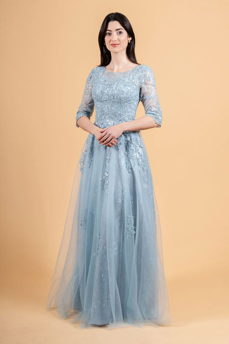 Lace 3/4 Sleeve Mother of the Bride Dress by Elizabeth K GL3629 Lace 3/4 Sleeve Mother of the Bride Dress by Elizabeth K GL3629
