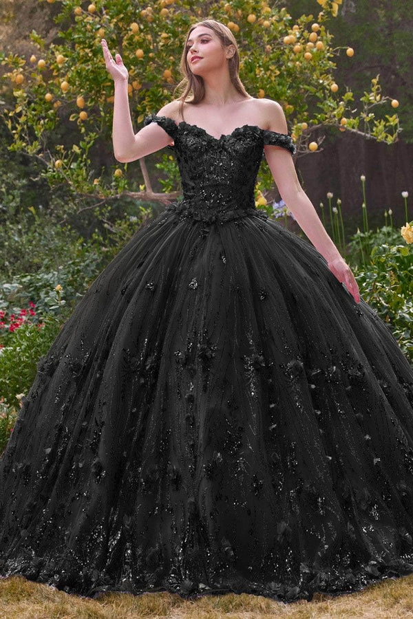Ladivine 15704 - Sweetheart Floral Appliqued Ballgown - Prom