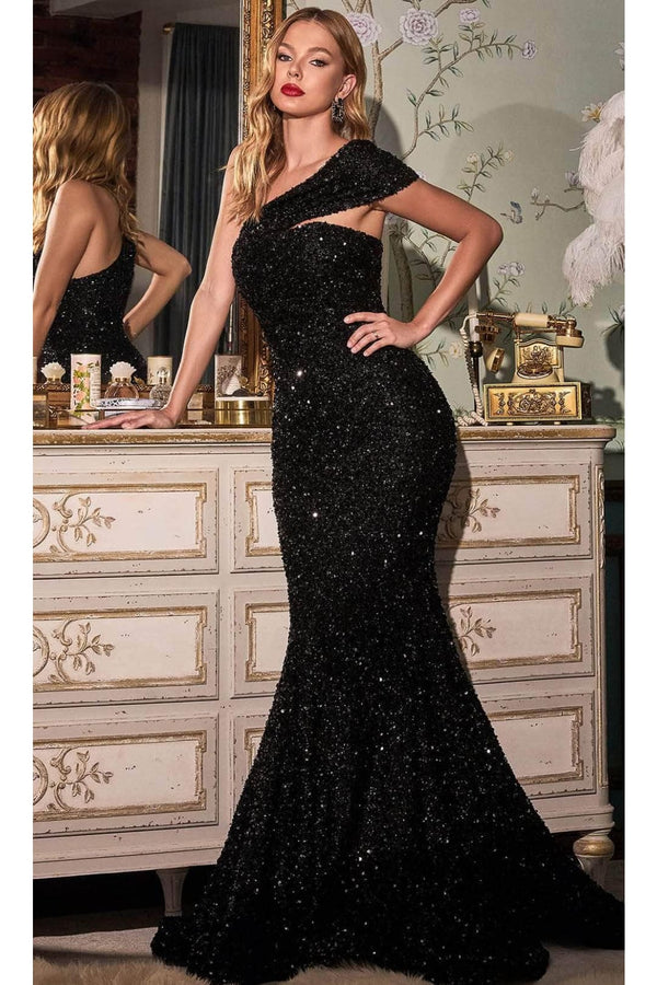 Ladivine by cinderella divine Dresses - Ladivine CD980 One-Shoulder Sequin Gown - Prom