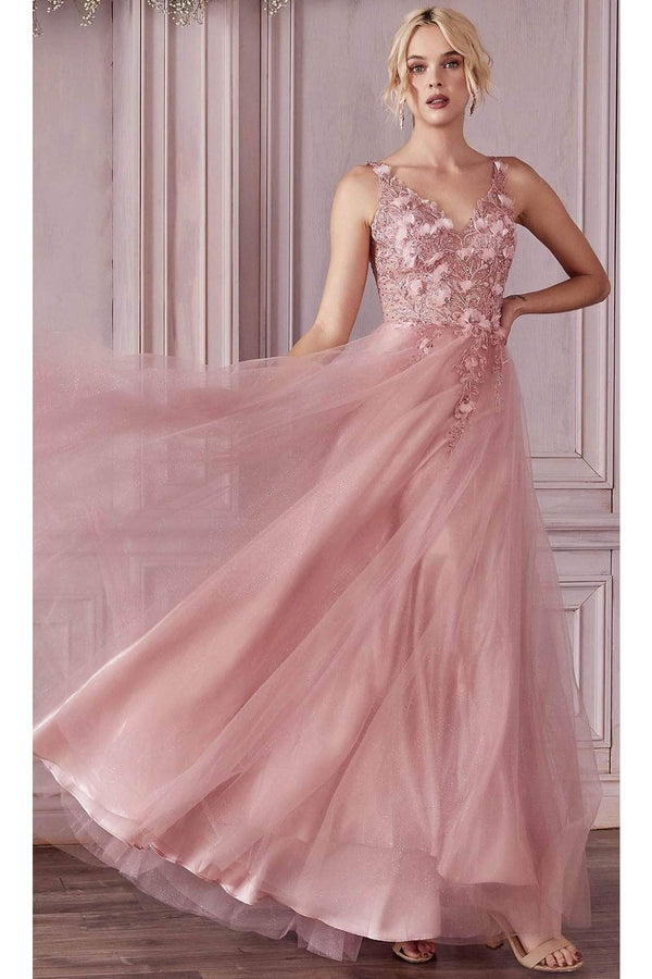 Ladivine CD0181 - Floral Appliqui Prom Dress - Prom