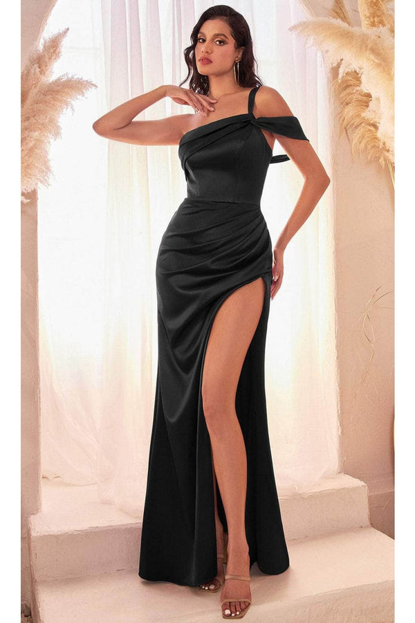 Ladivine CD327 - One Shoulder Ruched Prom Gown - Prom