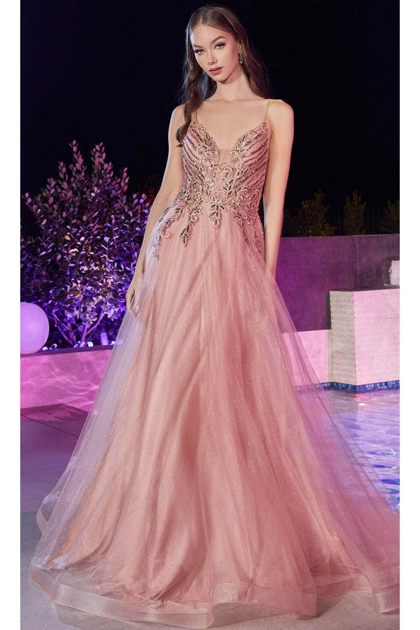 Ladivine CD874 - Applique Tulle Classic Prom Dress - Prom