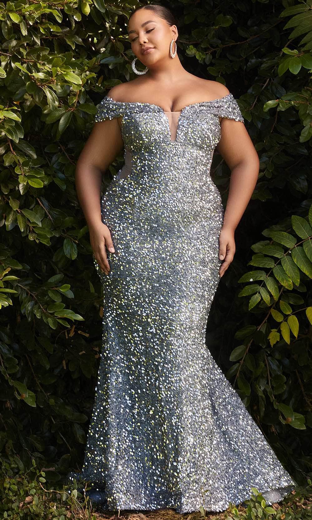 Ladivine CD975C - Sequin Off-Shoulder Formal Dress - Prom