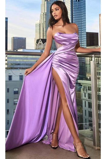Ladivine CDS411 – Fitted Satin Formal Evening Gown - Prom